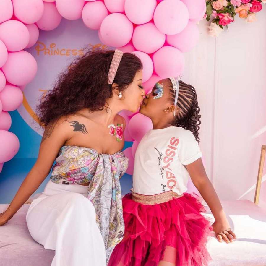 (In Pictures) Kelly Khumalo Celebrates Daughter Thingo At 7 4