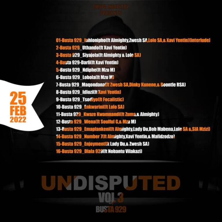 Busta 929 Shares Undisputed Vol. 3 Album Artwork, Tracklist & Release