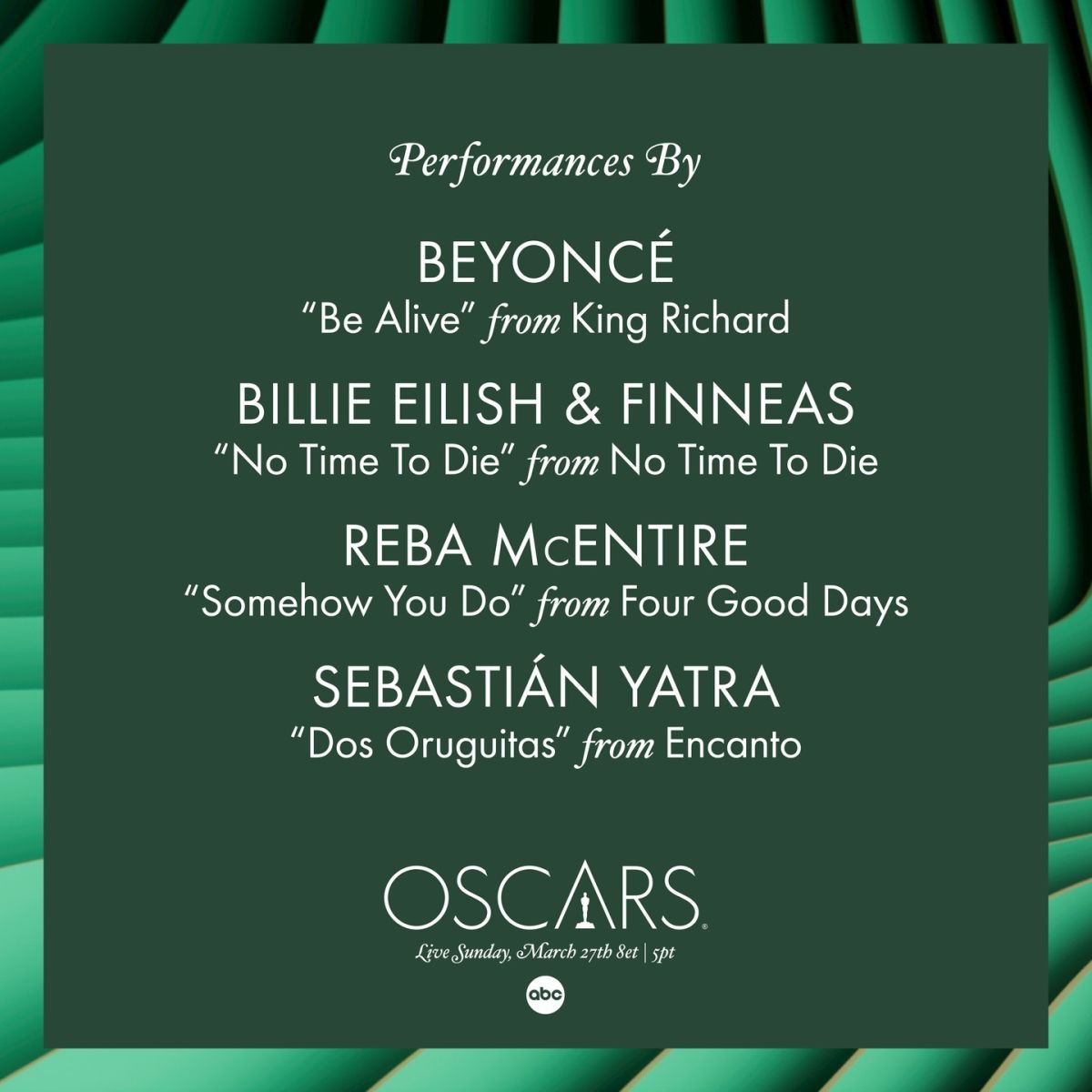 Beyonce, Billie Eilish, Finneas, &Amp; Reba Mcentire All Confirmed To Perform At The 2022 Oscars 2