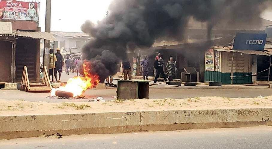Protesters In Ogun State, Southwest Nigeria, Have Set Two Bank Buildings Ablaze 1