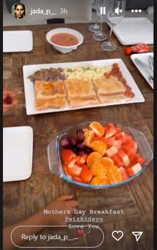 For Mother'S Day, Wizkid Stuns Jada With A Special Breakfast 2