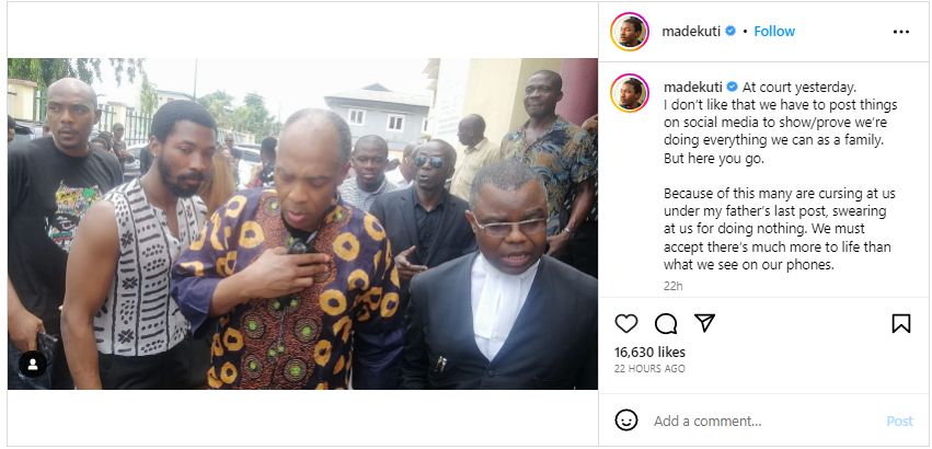 Made Kuti Reacts To Seun Kuti'S Arrest And Negative Comments On Social Media 5