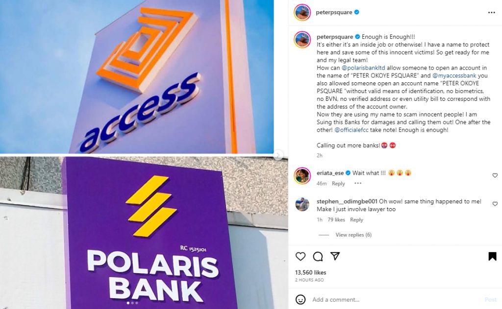 Peter Okoye Blows Hot, Threatens To Sue Popular Banks For Allowing Scammers Allegedly Open Account Using His Name &Amp; Picture 3