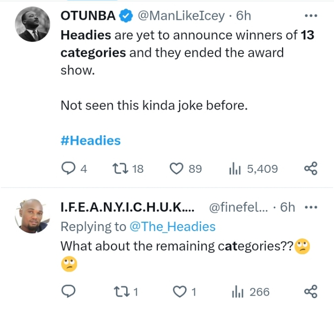 Outrage Erupts As Headies Organizers Fail To Announce The Winners Of 13 Categories During The Live Broadcast 2