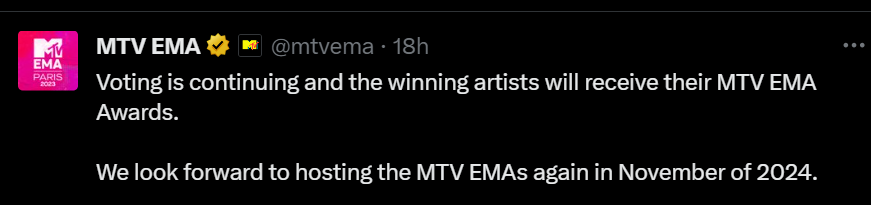Reasons Why The Mtv Europe Music Awards (Ema) 2023 Has Been Cancelled 3