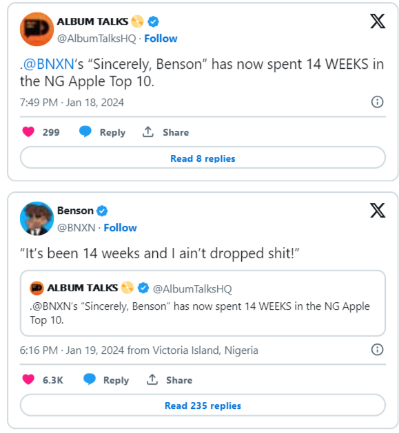 Bnxn Overjoyed To Have His Album In The Top Ten On Apple Music For Over 3 Months 2