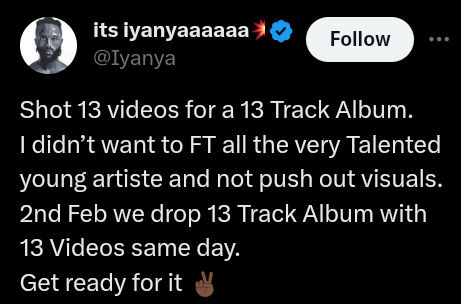Iyanya Gears Up To Release His 13-Track Album With Accompanying Visuals 2