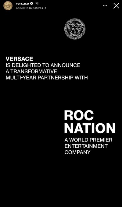 Jay-Z'S Roc Nation Teams Up With Versace In New 'Transformative' Partnership 2