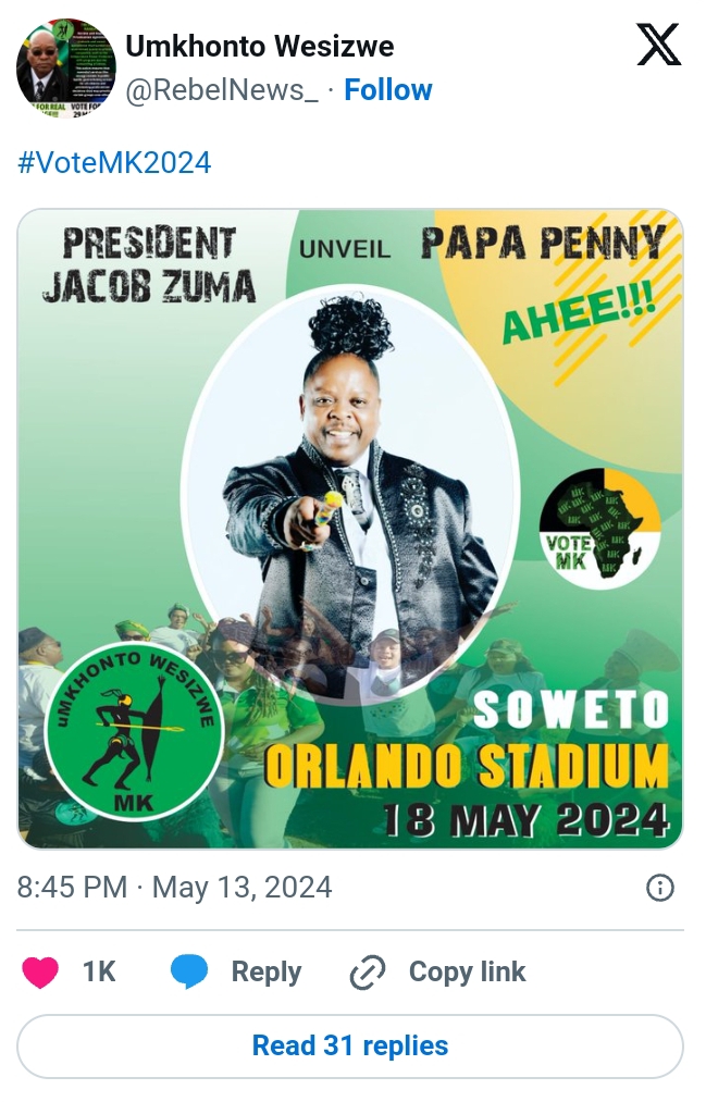 Papa Penny Joins Umkhonto Wesizwe, &Amp; Will Perform At Orlando Stadium 2